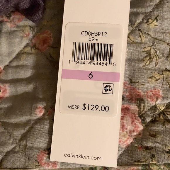 Calvin Klein Floral Chiffon V-neck Dress - Picture 16 of 16